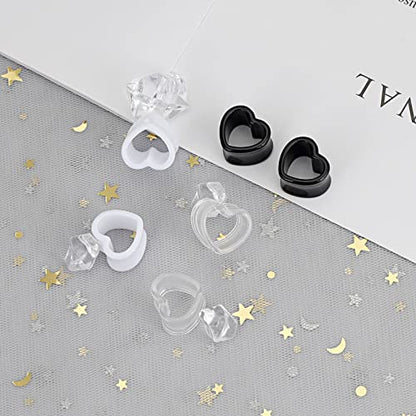 Qmcandy 6pcs/18pcs Heart Shape Acrylic Ear Tunnels Plugs Set Mix Color Stretcher Expander Piercing Tunnels Gauge 6G-7/8 inch - color: 6pcs, 6g(4mm)