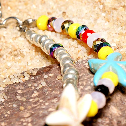 Softones Blue Starfish Turtle Anklet Multilayer Charm Beads Sea Handmade Boho Anklet Foot Jewelry for Women - style: I:Star3