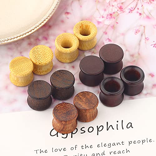 12pcs Wooden Gauges For Ear Nature Wood Tunnels Earrings Plugs Vintage Body Piercings Saddle Stretchers Set 2G-20mm - style: #1 20mm=3/4''