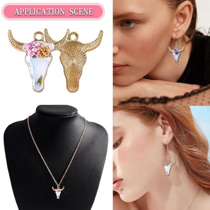 Cow Gold Plated Enamel Pendants Metal Animals Charms Pendant for Earrings DIY Jewelry Making Necklace Bracelet Keychain Craft Findings - color: A