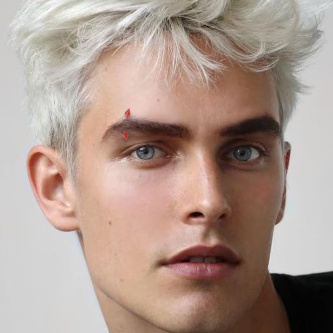 2Pcs 16G Red Spike Eyebrow Rings for Women Men Surgical Steel Curved Barbell Eyebrow Rings Studs Helix Rook Earrings Simple Body Piercing Jewelry