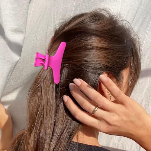 Ondder Black Hot Pink Butterfly Hair Claw Clips for Styling & Sectioning - Makeup Hair Accessories for Women & Girls - color: Black & Hot Pink