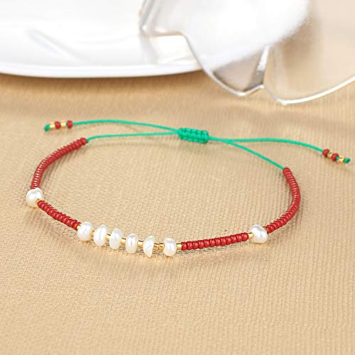 KELITCH Womens Pearl Bracelets Friendship Bracelet Handmade Miyuki Beads Charm Bracelet Holiday Gift - color: 22F