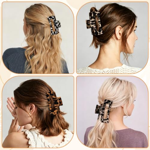 laxizar 4 Pcs Hair Clips 4.1 Inch Claw Clips Leopard Hair Accessories - color: leopard print 1
