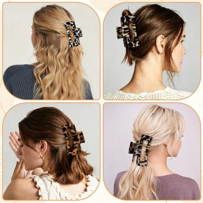 laxizar 4 Pcs Hair Clips 4.1 Inch Claw Clips Leopard Hair Accessories - color: leopard print 1