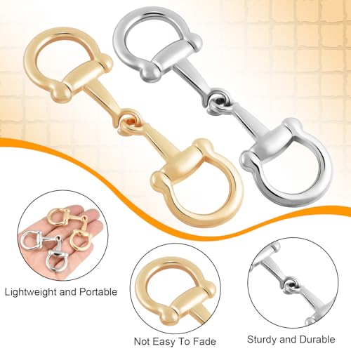 CooBigo 2pcs Scarf Ring Buckles, Metal Horsebit Silk Scarf Buckle, Scarves Rings and Slides for Women Scarves Clips, Shawls Clasp, Clothing Fashion Accessories (Gold and Silver 2pcs) - color: Gold and Silver 2pcs