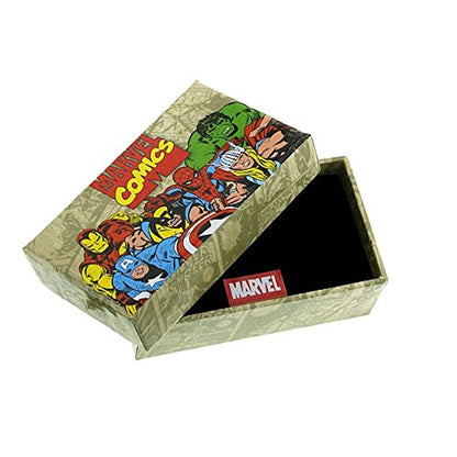 Cuff-Daddy Hulk Silver-Tone & Black Round Cufflinks with Presentation Box