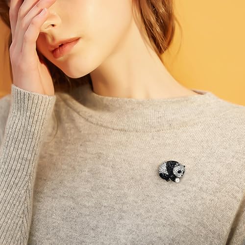HETICA Animal Brooch for Women, Funny and Cute Flower Brooch Safety Pins Clothing Backpack Hat Decoration Enamel Pins Fashion Women Brooches and Pins Jewelry - style: Panda