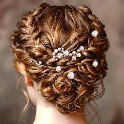 12Pcs Pearl Bobby Pins, Ymapinc Bridal Pearl Pins for Hair | Decorative Hair Clips Barrette, Bride Jewelry for Wedding Hairstyles (1set-12pcs, Coffee)