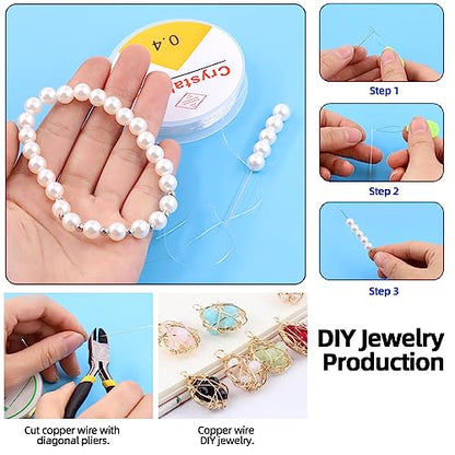 Glarks 951Pcs Making Supplies Kit with Jewelry Tools, Includes Pliers, Jewelry Wires, Jewelry Findings for Jewelry Making and Repair - size: 950pcs