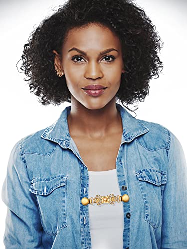 Jetec 3 Pcs Pearl Cinch Clips Sweater Dress Shirt Shawl Scarf Clips Waist Sinchers Cardigan Brooches for Women Clothing - color: Gold, style: Simple Style