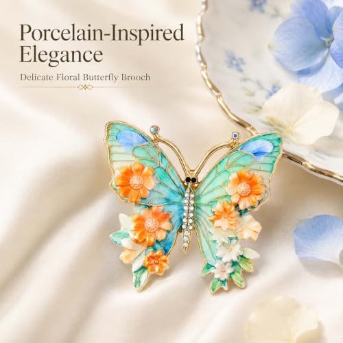 Butterfly American Flag Brooch Pin for Women Sparkly Crystal Red Blue Butterflys Brooches Pins Colorful Enamel Butterfly Statement Pin Patriotic Jewelry Accessorie Gifts - color: Green