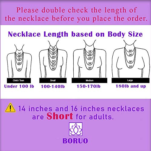 BORUO 925 Sterling Silver Snake Chain Necklace | Waterproof 14K Gold Plated Snake Chain | 1mm 1.5mm Solid Italian Nickel-Free Necklace Lobster Claw Clasp 14-30 Inch - color: Waterproof White Gold Plated Stainless Steel 1mm, size: 14 Inch