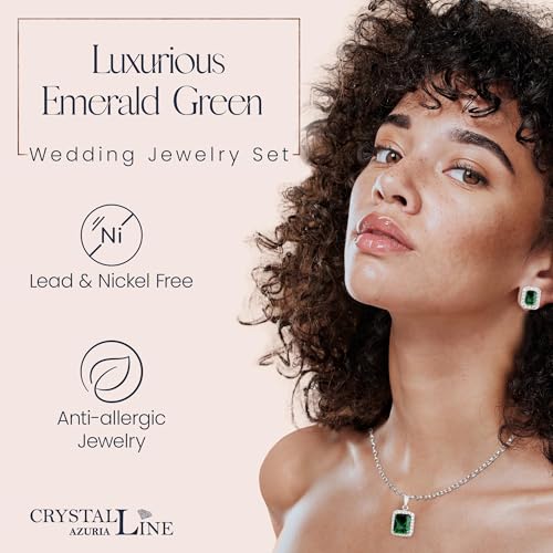 Jewelry Sets for Women Costume Jewelry Sets Wedding Jewelry Set with Necklace and Earring for Bride Bridesmaid Jewelry - color: Green
