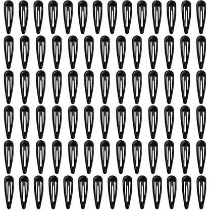 ELANE 80 Pcs Metal Snap Hair Clips for Women,Small Snap Barrettes for Women Girls Thick Fine Hair (Black) - color: Black