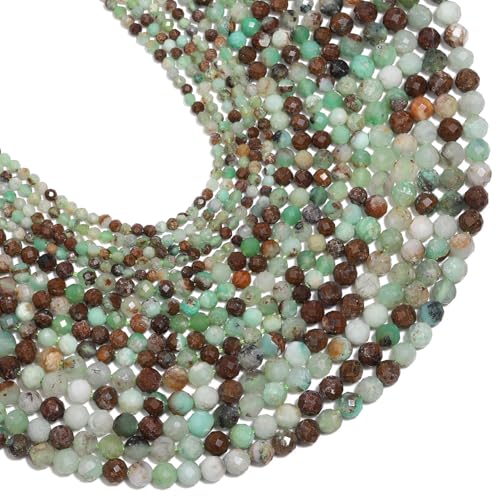180pcs 2mm Natural Australian Jade Gemstone Beads Faceted Round Loose Stone Beads for Jewelry Making - color: Australian Jade, size: 1.9-2.4mm