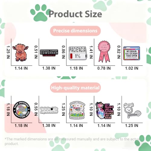 4/6/9/10/12/16/20PCS Cute Enamel Pins Bulk Set, Art Aesthetic Lapel Brooches, Humorous Quote Pins for Backpacks Jackets Hats Bags, Novelty Cool Badges for Women, Men, Teens, Kids - style: 20pcs A
