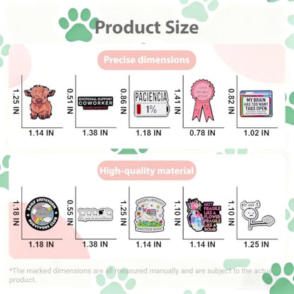 4/6/9/10/12/16/20PCS Cute Enamel Pins Bulk Set, Art Aesthetic Lapel Brooches, Humorous Quote Pins for Backpacks Jackets Hats Bags, Novelty Cool Badges for Women, Men, Teens, Kids - style: 20pcs A