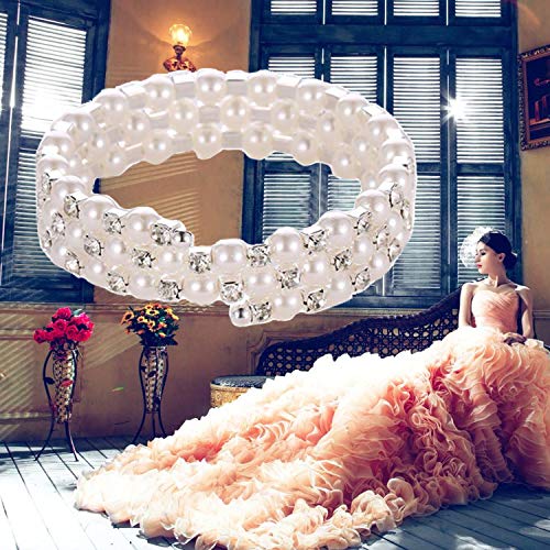 MYOSPARK Multi Layers Pearl Rhinestone bracelet Cuff Wrap Bangle Wedding Jewelry Gift For Bridal Mother Bridesmaid