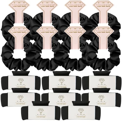 Bridesmaid Scrunchies Proposal Gifts 4.1 Inch Square Set of 8 Bachelorette Hair Claw Clips ideas Bridal Shower Gift for Wedding Party Favors (16pcs Black) - color: 16pcs Black