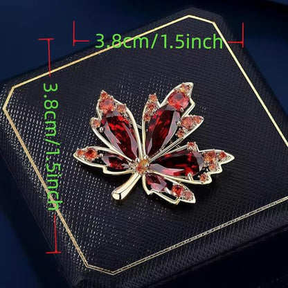 2pcs Rhinestone Brooch Pin for Women Dress Elegant Stylish Crystal Brooches Fashion Accessories Pins Lapel Boutonniere Ideas Wedding Christmas Birthday Jewelry Easter Gift - color: 05 Red/Gold