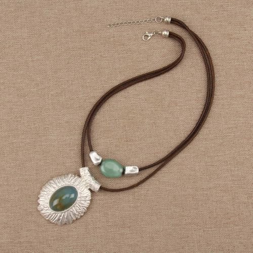 Chunky Pendant Necklace for Women Vintage Boho Necklaces Choker Layered Statement Necklaces Bohemian Jewlery Gifts - style: Boho Hippie Necklace