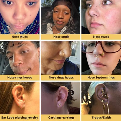 20g Nose Rings Studs and 18g Nose Rings Hoops for Women Men: Hypoallergenic Surgical Stainless Steel Threadless Corkscrew/L Shape/Straight Nose Studs Round Square Simulated Diamond CZ 1.5/2/2.5/3mm Nose Bone Studs Hinged Clicker Segment Nose Hoops Septum