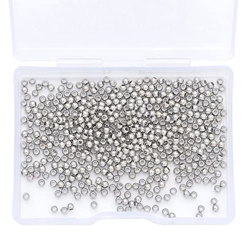 Platinum Plated Round Spacer Beads 2.5mm 500pcs for Jewelry Making Findings Non Tarnish - color: Platinum, size: 2.5mm