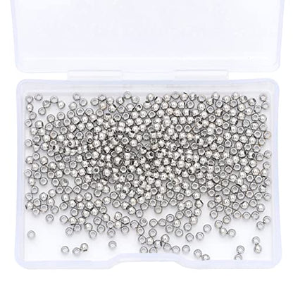 Platinum Plated Round Spacer Beads 2.5mm 500pcs for Jewelry Making Findings Non Tarnish - color: Platinum, size: 2.5mm