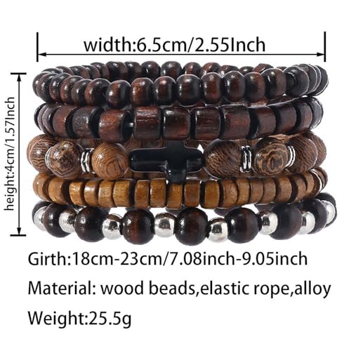 Wood Bead Necklace Africa Wooden Chain Statement Unisex Chunky Necklaces - color: 5 Wooden bracelet