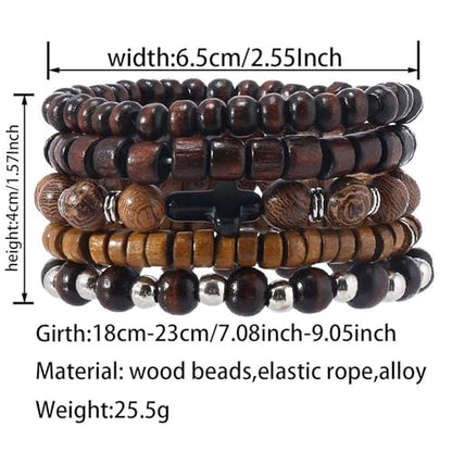 Wood Bead Necklace Africa Wooden Chain Statement Unisex Chunky Necklaces - color: 5 Wooden bracelet