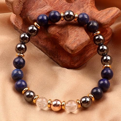 KSQS Healing Stone Bead Bracelet for Women, Natural Gemstones Balance Protection Bracelet, Spiritual Crystal Beads Bracelet Anxiety Relief with Meaning Card - color: Focus