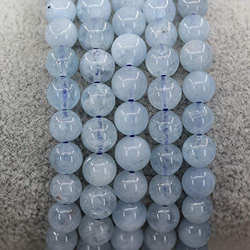 Angelstones Gemstones 6mm Round Beads Healing Crystal Bracelet for women | Natural Gemstone, Handmade Gifts for Women, Healing Crystal Round Beaded Stretch Bracelets, Unisex Jewelry for Women and Men - color: Aquamarine