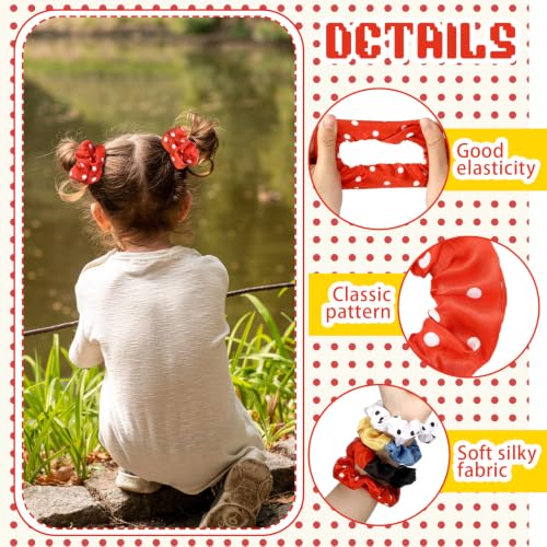 80 Pcs Mouse Ears Scrunchies Silk Satin Mouse Hair Scrunchies Hair Ties Elastic Bands Ponytail Holders for Kids Women Girls Party Decoration - style: Mouse