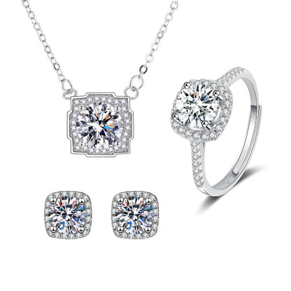Mothers Day Gifts,4 Pieces Jewelry Set Gifts for Women,Perserved Rose with Necklace Earrings Ring Sets,Birthday Gifts for Wife Mom Girfriend On Valentine's Day Mother's Day Anniversary