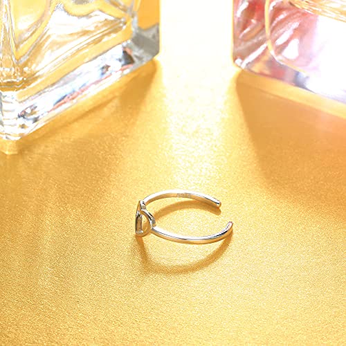 MILACOLATO Toe Rings for Women 925 Sterling Silver Adjustable Toe Ring | Adjustable Open Band Toe Rings, Hypoallergenic Ring for Sensitive Skin, Non Tarnished Waterproof Summer Beach Foot Jewelry - color: Heart