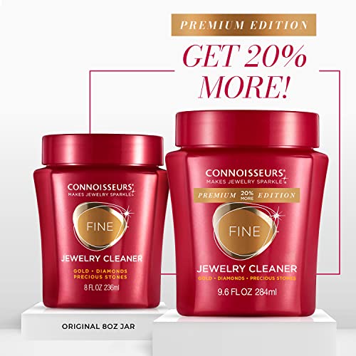 CONNOISSEURS Premium Edition Jewelry Cleaner, Value Size 9.6oz - Pick from Fine, Silver or Delicate Jewelry Cleaner - style: Fine - 9.6 Ounce + Polishing Cloth