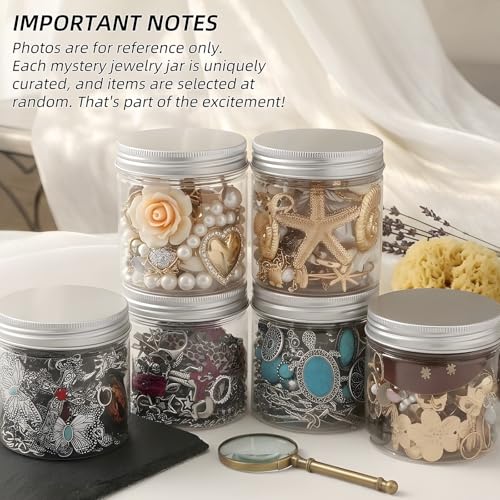 88 Pcs Mystery Jewelry Jar for Women, Boho Turquoise Surprise Jewelry Box with Necklaces Bracelets Rings Earrings and Belt Chain, Multi Style Alternative Romantic Present for Her Party - color: Turquoise