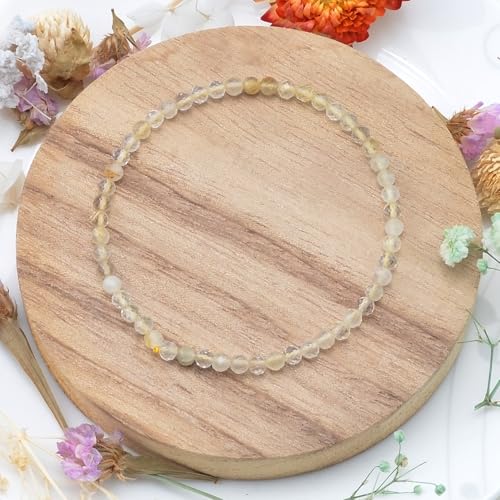 MASSIVE BEADS Natural Genuine Gemstone Beads Healing Crystal Chakra Reiki Jewelry Faceted Round Beads Bracelets 3mm - color: Golden Rutilated Quartz