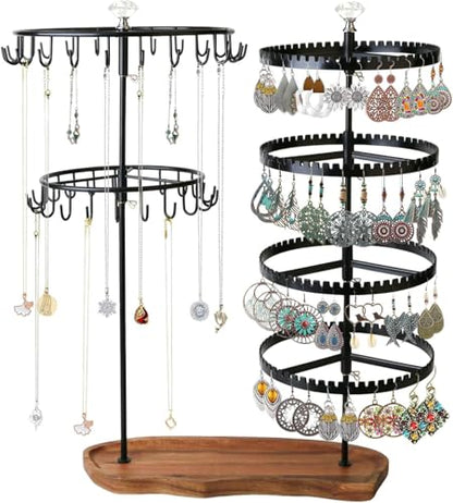 Branch Jewelry Rack Tree Tower Rack Hanging Organizer for Ring Earrings Necklace Bracelet,Suitable for living rooms, bathrooms,offices,etc. - color: D Black