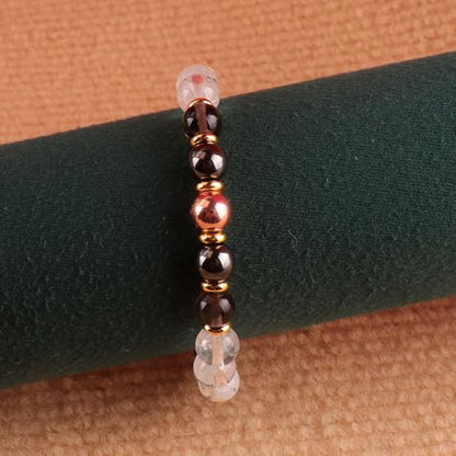 KSQS Healing Stone Bead Bracelet for Women, Natural Gemstones Balance Protection Bracelet, Spiritual Crystal Beads Bracelet Anxiety Relief with Meaning Card - color: Grounding