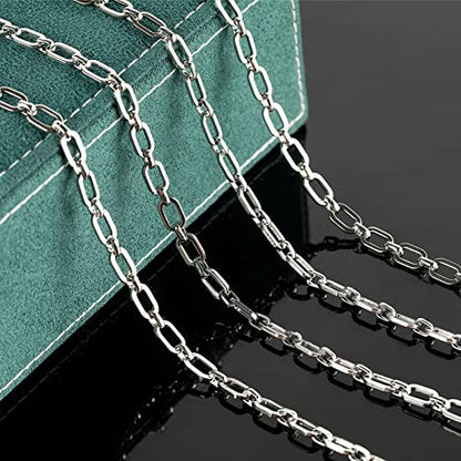 4.3 Yard Stainless Steel Jewelry Making Chain Bulk with Jump Rings and Lobster Clasps, Silver Paperclip Chain for Women Men Necklace Bracelet Jewelry DIY Making - color: Steel Rolo