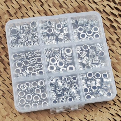 INSPIRELLE 144 Pieces Antique Silver Bails Metal Alloy Bail Bead for Bracelet Necklace Earring Jewelry Making - color: 144x Bead Bails