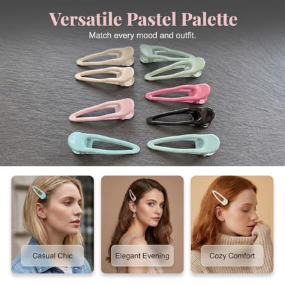 Elegant Hair Clips for Women, Premium Metal Barrettes with Anti-Slip Design - Stylish Hair Accessories for Daily & Party Hairstyles (20, Mint Green) - color: Mint Green