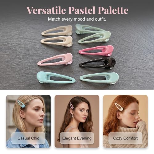 Elegant Hair Clips for Women, Premium Metal Barrettes with Anti-Slip Design - Stylish Hair Accessories for Daily & Party Hairstyles (20, Black) - color: Black