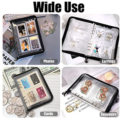 Clear Double-Sided Inner Pages for Jewelry Storage Book 6 Ring Binder 20 Sheets 160 Pockets Photocard Protector - color: Clear - Inner Pages (4 Slots + 20 Sheets)