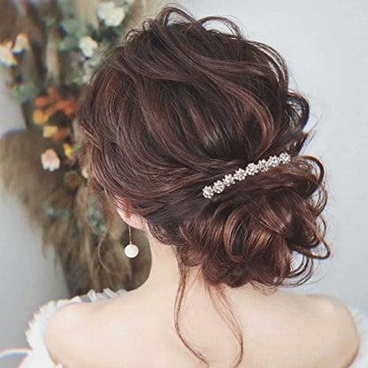 Crystal Bridal Hair Comb Gold Rhinestone Hair Piece Wedding Headpieces Bride Side Comb Wedding Hair Accessories for Bride and and Bridesmaids (Gold) - color: Gold