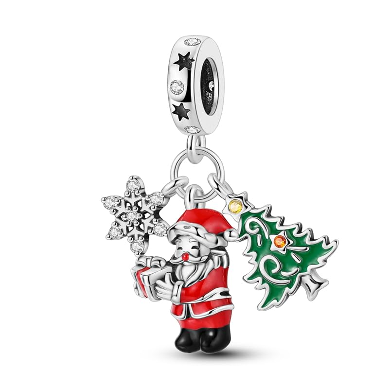 CYCUFF 925 Sterling Silver Charms Suitable for Charm Necklaces, Bracelet Pendants Beads Jewellery Gift for Women - color: Christmas Gift Charms