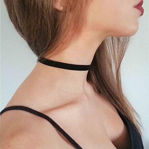 Fesciory Black Necklaces for Women, Adjustable Layered Velvet Leather Lace Collar Necklace, Goth Jewelry Gifts. - color: Single Layer1