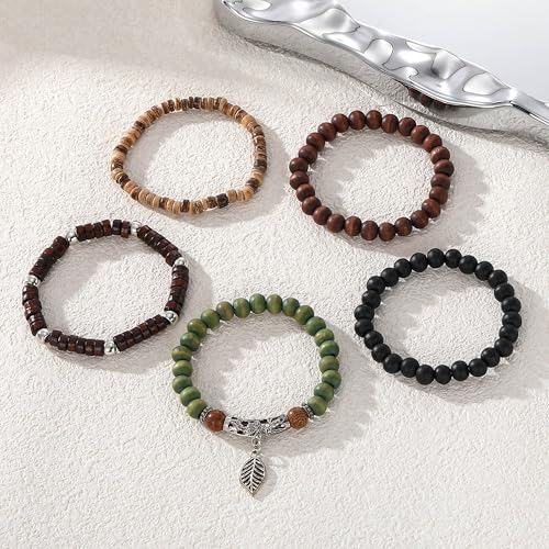 Long tiantian Boho Bracelets for Women Stackable Wooden Bracelet Western Beaded Bracelet Stack Boho Fashion Trendy Jewelry Gifts - color: A5:boho bracelets